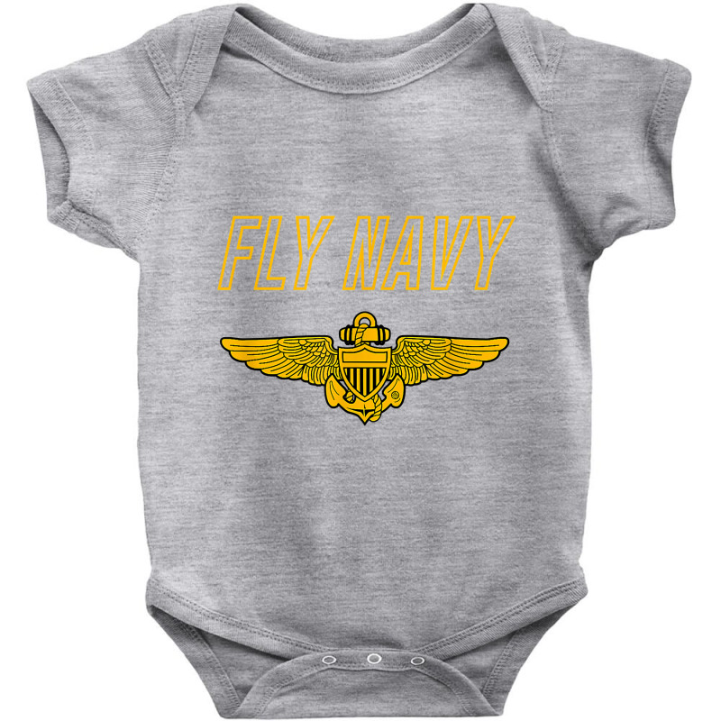 Fly Navy Shirt Classic Naval Officer Pilot Wings Tee Baby Bodysuit by longduong89 | Artistshot