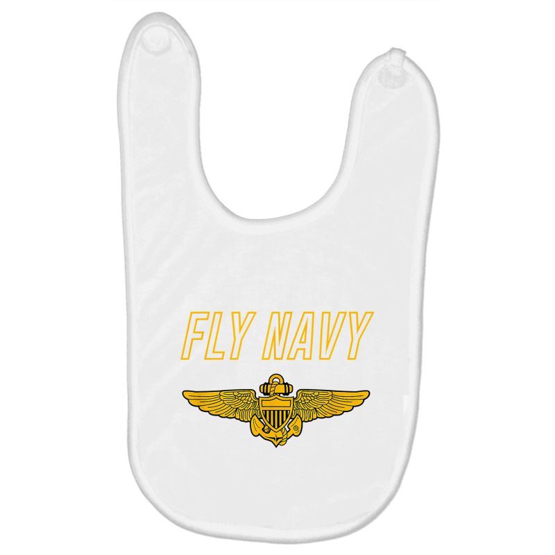 Fly Navy Shirt Classic Naval Officer Pilot Wings Tee Baby Bibs by longduong89 | Artistshot