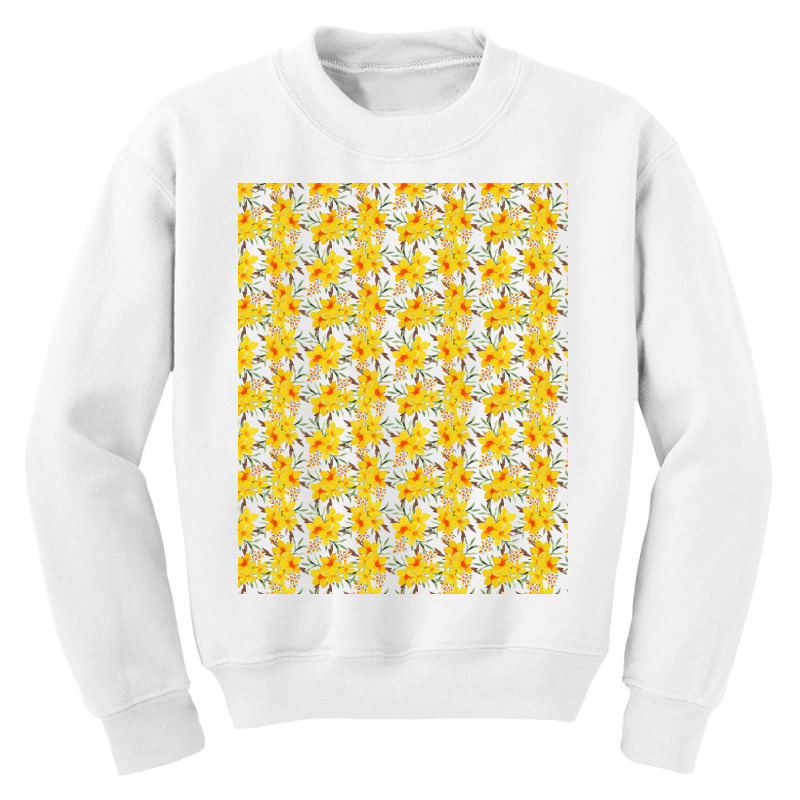 Yellow Wildflower Floral Pattern Youth Sweatshirt by Visudylic Creations | Artistshot