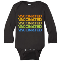 Vaccinated Retro Long Sleeve Baby Bodysuit | Artistshot