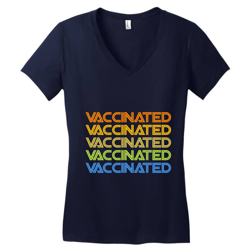 Vaccinated Retro Women's V-Neck T-Shirt by elasting | Artistshot