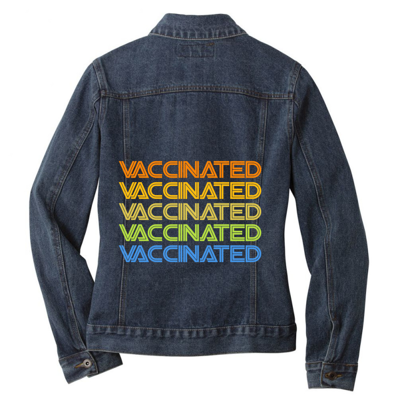 Vaccinated Retro Ladies Denim Jacket by elasting | Artistshot