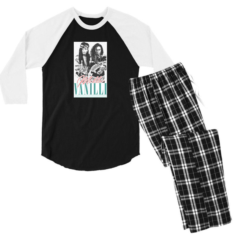 Milli Vanilli Vintage Style 90s Aesthetic Design Men's 3/4 Sleeve Pajama Set | Artistshot