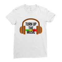 Turn Up The Music Headphones Ladies Fitted T-shirt | Artistshot