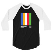 Minnesota State Flag Original Minimalist Artwork Poster Design 3/4 Sleeve Shirt | Artistshot