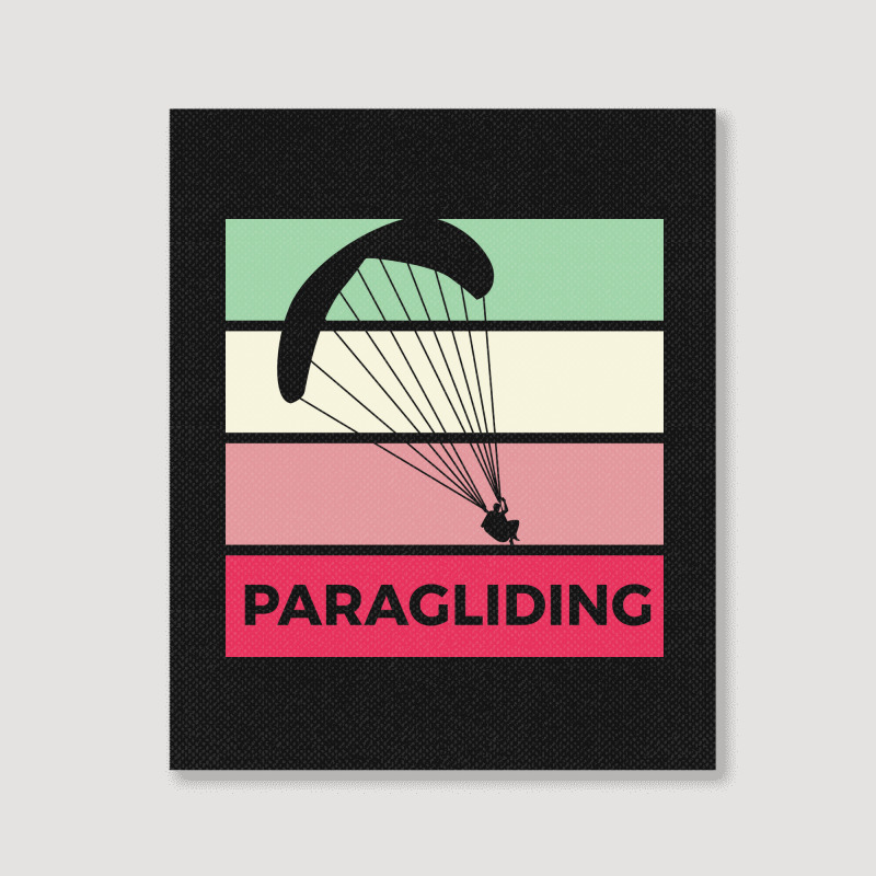 Paragliding Silhouette Sport Activity Vector Graphic Portrait Canvas Print | Artistshot