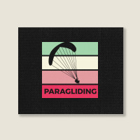 Paragliding Silhouette Sport Activity Vector Graphic Landscape Canvas Print | Artistshot