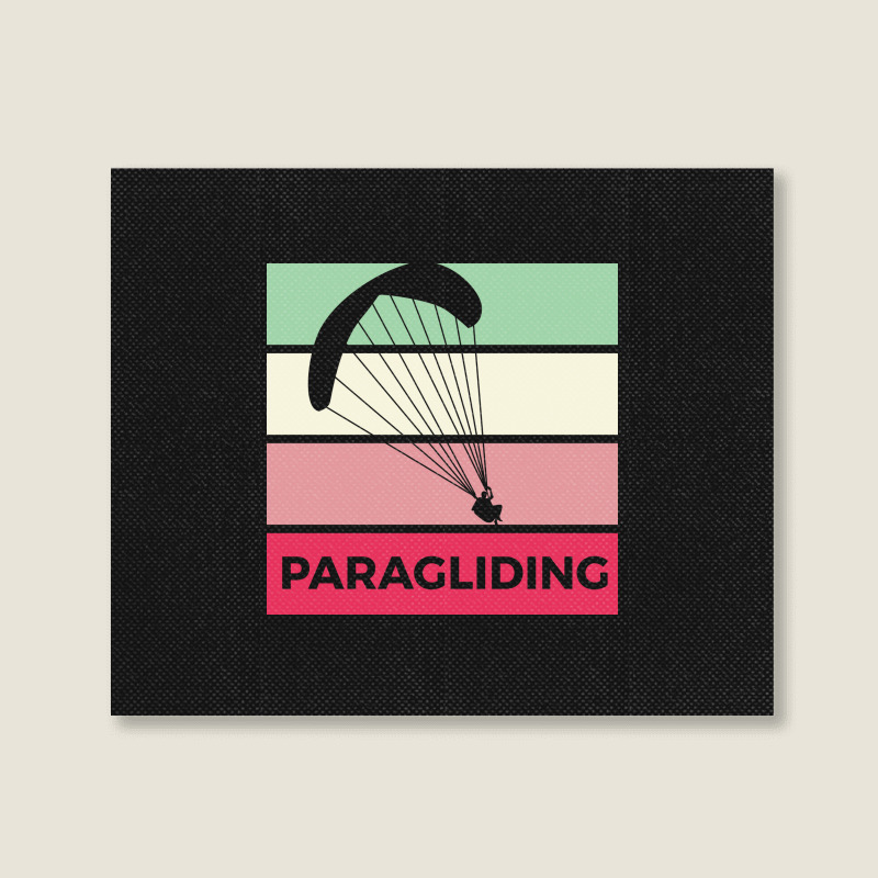 Paragliding Silhouette Sport Activity Vector Graphic Landscape Canvas Print | Artistshot