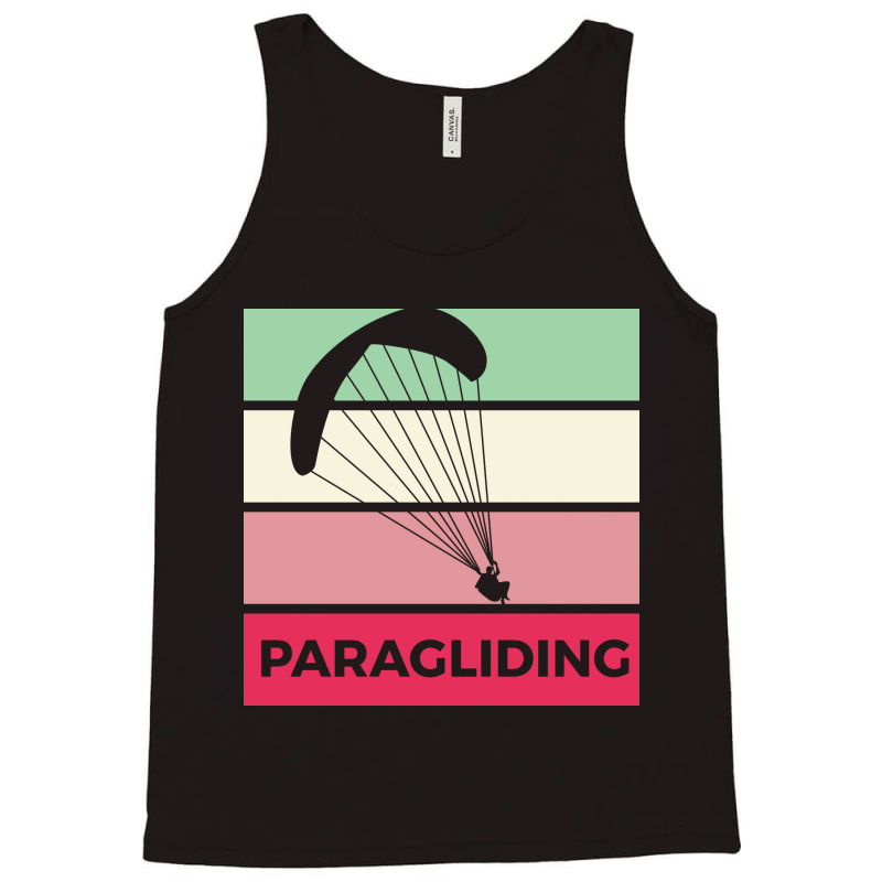 Paragliding Silhouette Sport Activity Vector Graphic Tank Top | Artistshot