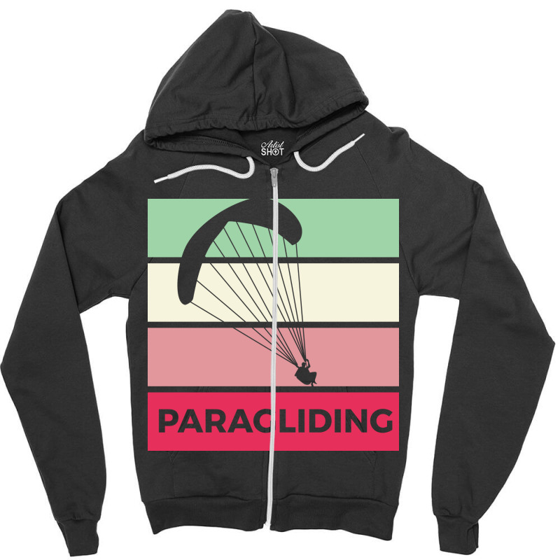 Paragliding Silhouette Sport Activity Vector Graphic Zipper Hoodie | Artistshot