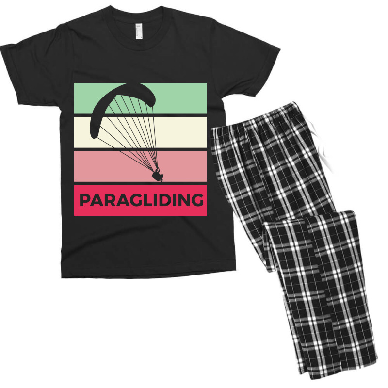 Paragliding Silhouette Sport Activity Vector Graphic Men's T-shirt Pajama Set | Artistshot