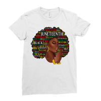 Juneteenth Melanin Black Women Natural Hair Afro Word Art T Shirt Ladies Fitted T-shirt | Artistshot