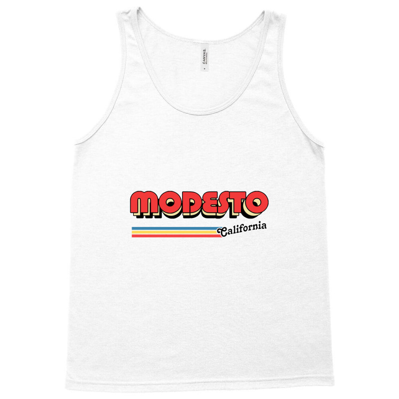 Modesto, Ca Retro Typography Design Tank Top | Artistshot