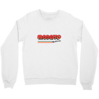 Modesto, Ca Retro Typography Design Crewneck Sweatshirt | Artistshot