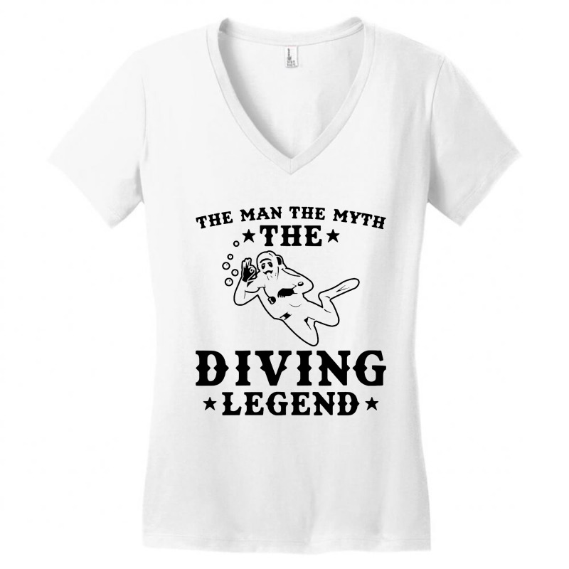 Diving Legend Women's V-Neck T-Shirt by Cocoa | Artistshot