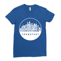 Frankfurt Germany Skyline Ladies Fitted T-shirt | Artistshot