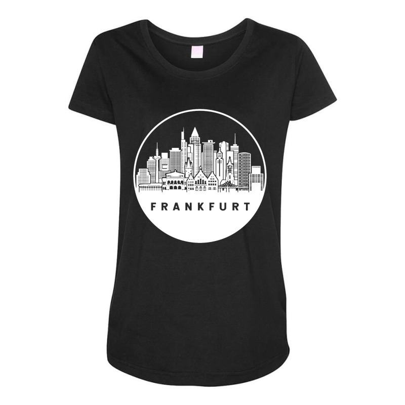 Frankfurt Germany Skyline Maternity Scoop Neck T-shirt by Lemah Pasir | Artistshot