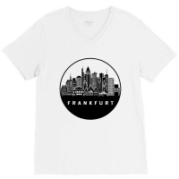 Frankfurt Germany Skyline V-neck Tee | Artistshot