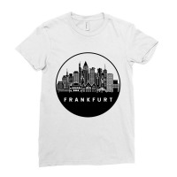 Frankfurt Germany Skyline Ladies Fitted T-shirt | Artistshot