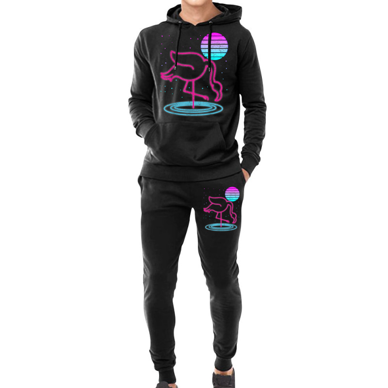 Retro Vaporwave 90s Art Exotic Bird Lover Synthwave Flamingo T Shirt Hoodie & Jogger set by bibonzgulnacqo | Artistshot