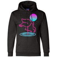 Retro Vaporwave 90s Art Exotic Bird Lover Synthwave Flamingo T Shirt Champion Hoodie | Artistshot