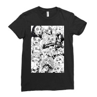 Ahegao Face Gray Anime Ladies Fitted T-shirt | Artistshot