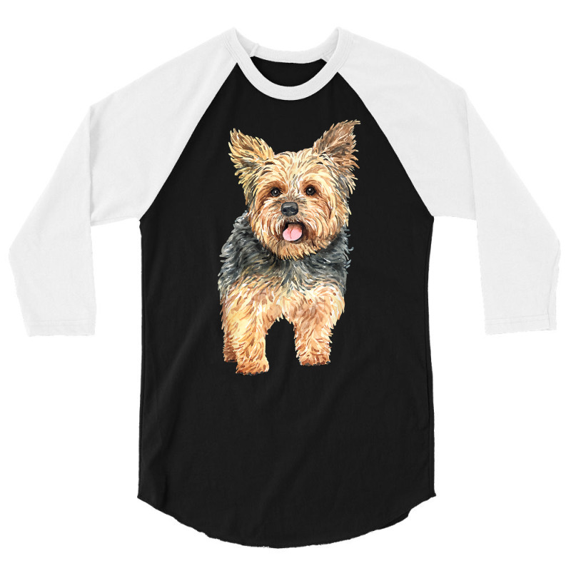 Watercolor  Yorkie Yorkshire Terrier Owners T Shirt 3/4 Sleeve Shirt by lorebrend | Artistshot