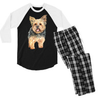 Watercolor  Yorkie Yorkshire Terrier Owners T Shirt Men's 3/4 Sleeve Pajama Set | Artistshot