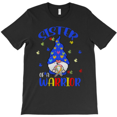 Sister  Of A Warrior Autism Awareness T-shirt Designed By Sevda Ergun
