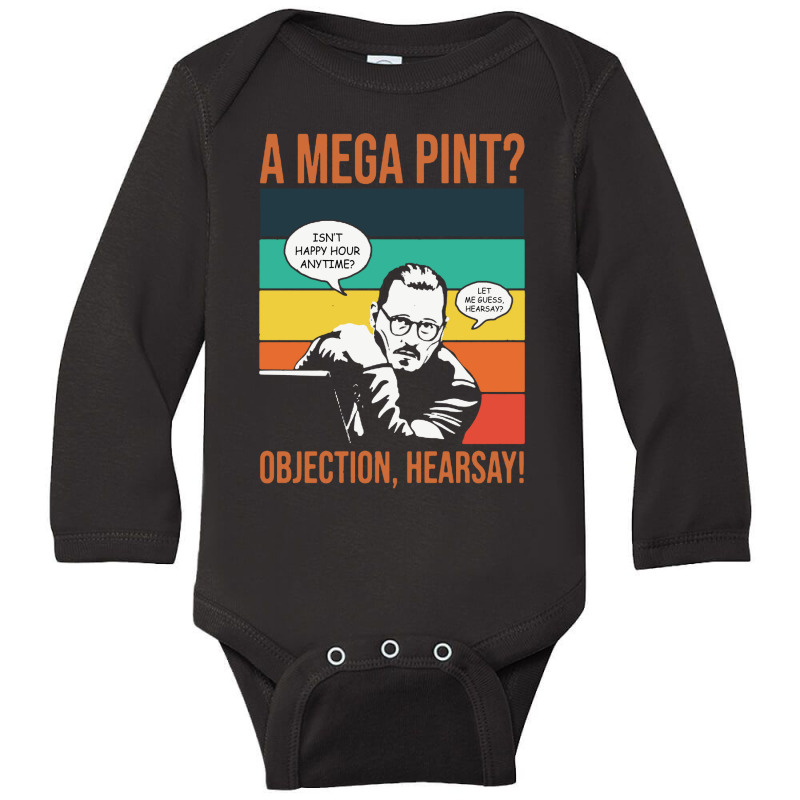 Objection Hearsay Mega Pint Long Sleeve Baby Bodysuit | Artistshot