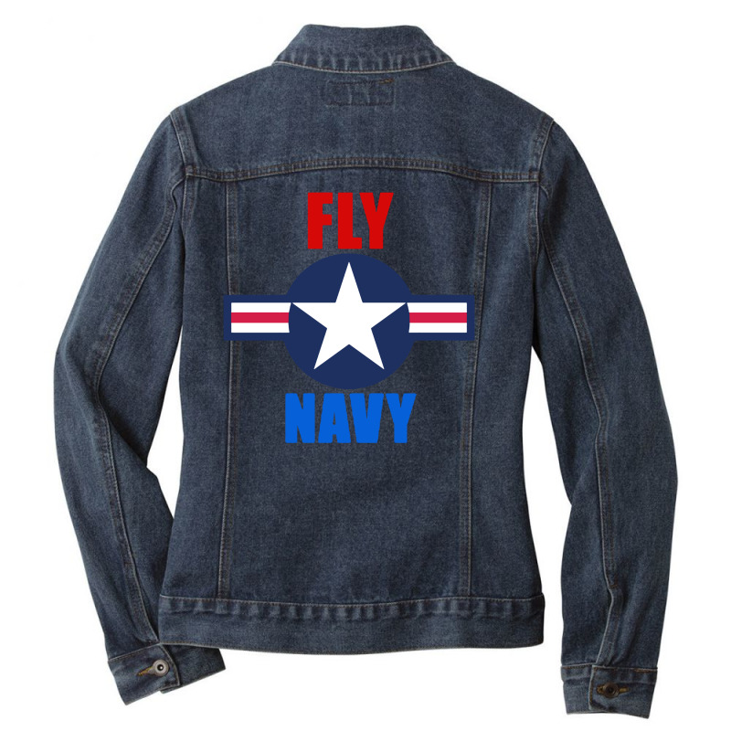 Fly Navy Naval Aviation Ladies Denim Jacket by Cocoa | Artistshot