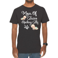 Mom Of Twins Rocking The Life Mug New Mom Of Twins Mug Unique Gifts Fo Vintage T-shirt | Artistshot