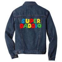 Super Daddio Funny Gamer Dad Fathers Men Denim Jacket | Artistshot