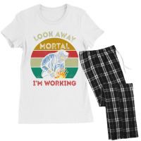 Mens Welder Gifts Look Away Mortal I M Working Funny Welding Women's Pajamas Set | Artistshot