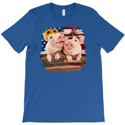 Cute Couple American Pigs T-shirt Designed By Saul