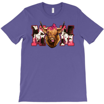 Highland Cow Mom T-shirt Designed By Saul