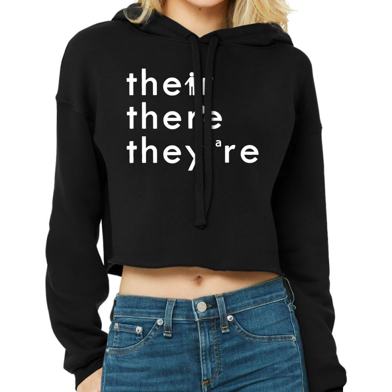 There Their They're English Grammar Cropped Hoodie by Lemah Lempung | Artistshot