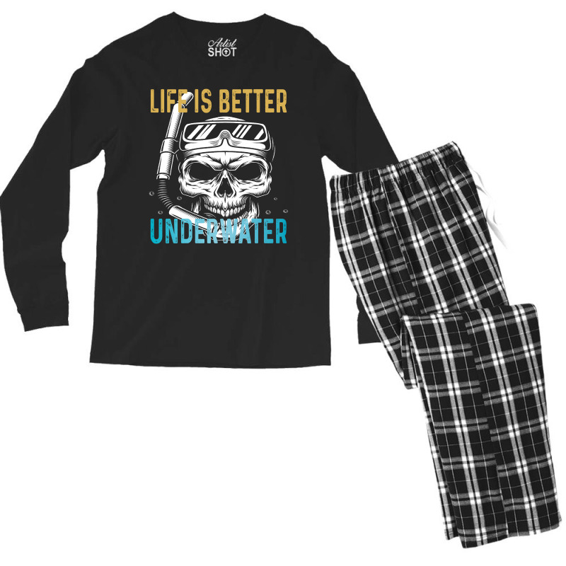 Life Is Better Underwater Men's Long Sleeve Pajama Set | Artistshot