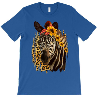 Zebra With Sunflowers T-shirt Designed By Saul