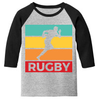 Rugby Silhouette Sport Activity Vector Graphic Youth 3/4 Sleeve | Artistshot