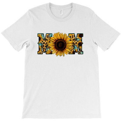 Leopard Sunflower Gemstone Mom T-shirt Designed By Saul