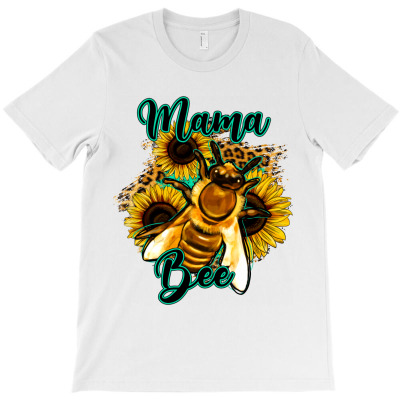 Leopard Sunflower Western Mama Bee T-shirt Designed By Saul