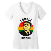 Ronald Reagan I Smell Commies Political Women's V-neck T-shirt | Artistshot