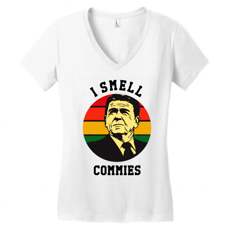 Ronald Reagan I Smell Commies Political Women's V-Neck T-Shirt by THT | Artistshot