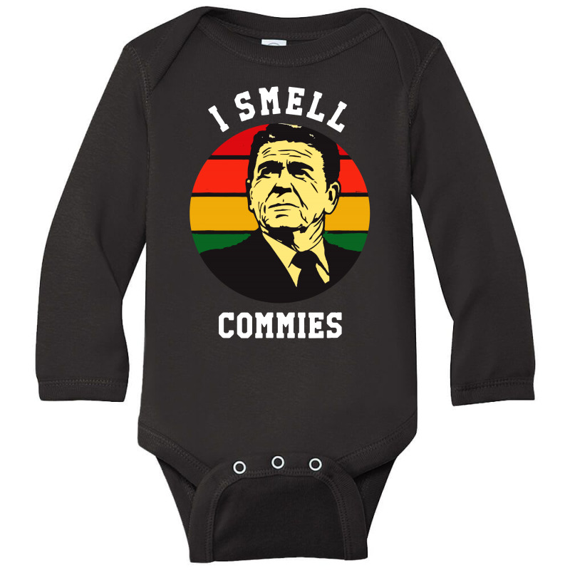 Ronald Reagan I Smell Commies Political Long Sleeve Baby Bodysuit by THT | Artistshot