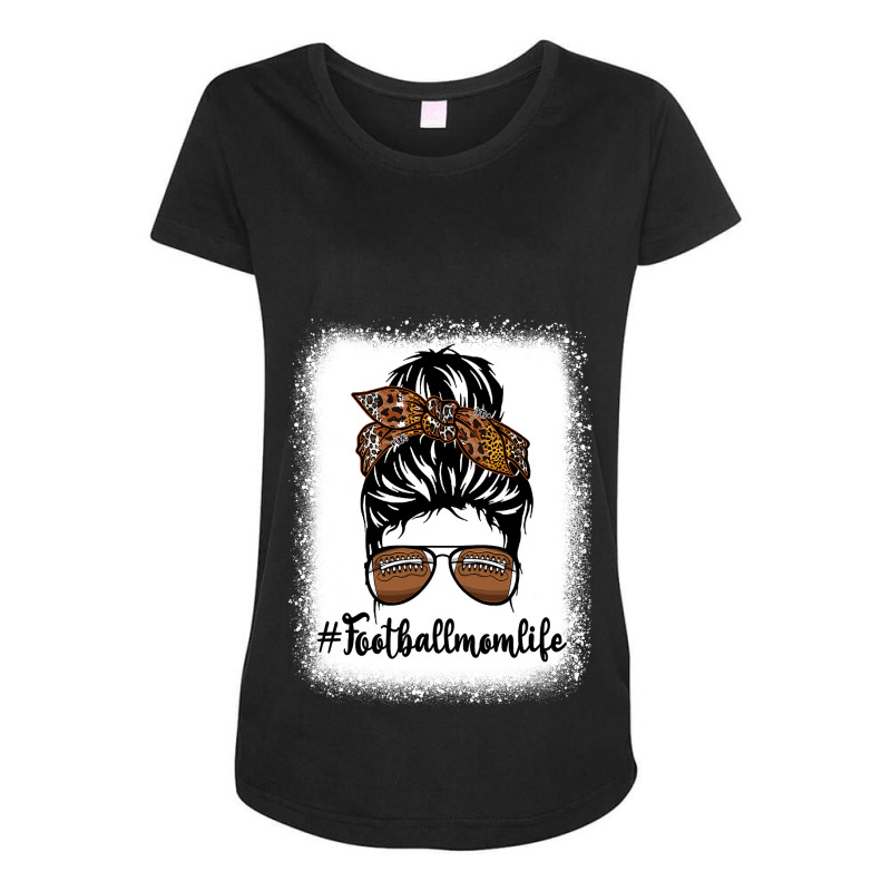 Football Mom Life Funny Leopard Messy Bun Hair Women 164 Football Play Maternity Scoop Neck T-shirt by circularflap | Artistshot