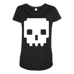 pixel skull 8 bit era Maternity Scoop Neck T-shirt | Artistshot