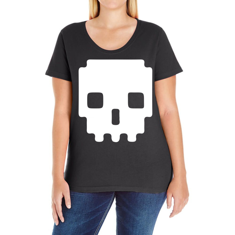 Pixel Skull 8 Bit Era Ladies Curvy T-shirt | Artistshot