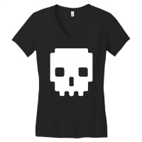 Pixel Skull 8 Bit Era Women's V-neck T-shirt | Artistshot