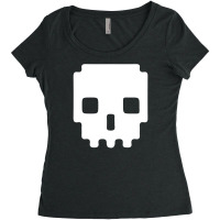 Pixel Skull 8 Bit Era Women's Triblend Scoop T-shirt | Artistshot